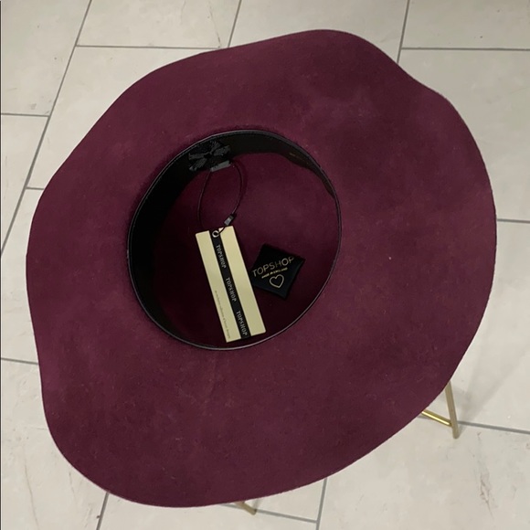 Topshop burgundy wool hat - Picture 4 of 5